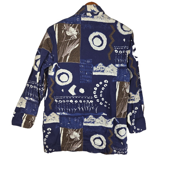 Vintage Chicos Womens Blazer Jacket 1 Large Pockets Business Grandma Western - Picture 2 of 15